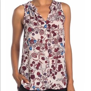 Vince Camuto Floral Print Sleeveless Blouse
